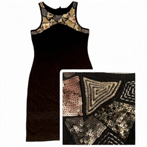 COTTON On embroidered metallic sequin bodycon tank top dress